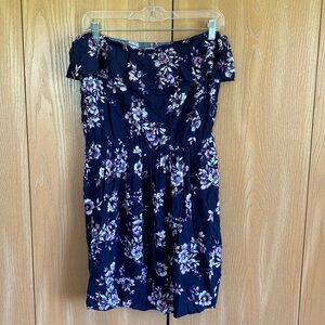 Floral strapless dress